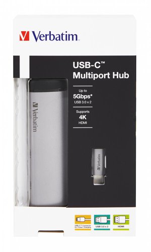 Verbatim USB-C Multiport Hub 3.1 Gen with USB/2 x HDMI 49140 VM49140 Buy online at Office 5Star or contact us Tel 01594 810081 for assistance