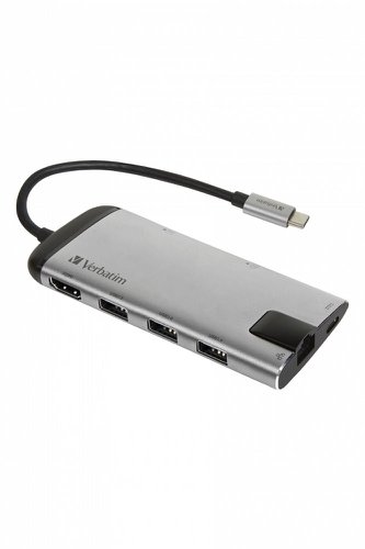 Verbatim USB-C Multiport Hub HDMI/SDHC/MicroSDHC/RJ45E Gen1 49142