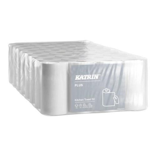 The Katrin Classic Kitchen Roll is a quality household paper with high absorbency. It has a 2-ply thickness for an extra soft and highly functional design and is suitable for environments with low to medium usage. It is Eco Label certified and approved for short-term contact with food.