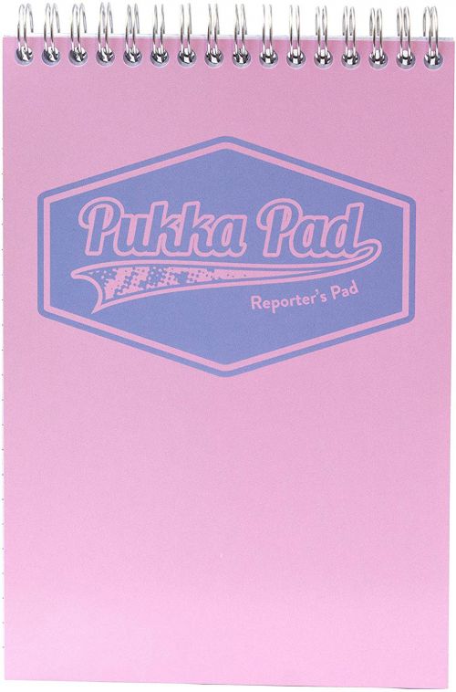 Pukka Pad Wirebound Card Cover Reporters Shorthand Notebook Ruled 160 Pages Pastel Blue/Pink/Mint (Pack 3) - 8907-PST
