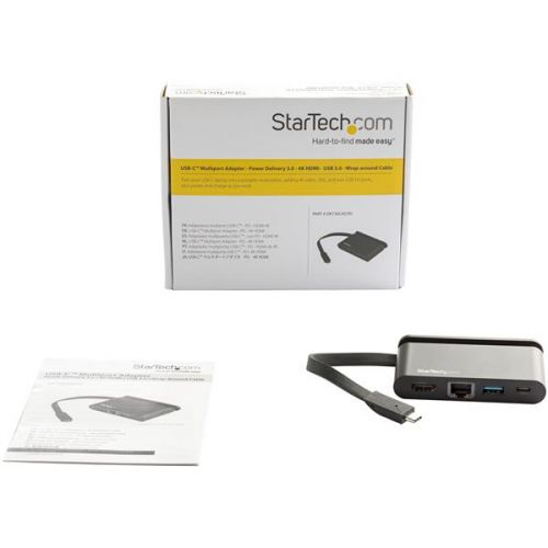 StarTech.com USB C Multiport Adapter HDMI 100W PD 3.0 8STDKT30CHCPD