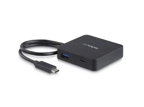 This USB-C Multiport Adapter with HDMI combines the capability of three single-function adapters, a USB-C video adapter, USB-C to USB 3.0 adapter, and Gigabit Ethernet adapter, into a portable docking station for your laptop. You can connect a 4K HDMI display and two USB 3.0 devices (1x USB-A, 1x USB-C), and get high-speed network access, all through a single cable.The USB Type-C adapter is compatible with Thunderbolt 3 ports.Add a 4K UHD Monitor.With HDMI output, this USB-C multiport adapter makes it easy to expand your virtual workspace onto an external 4K HDMI monitor. The adapter supports resolutions up to 4096 x 2160p (24Hz) or 3840 x 2160p (30Hz), as well as audio.Reliable Network Access.The USB-C multiport adapter ensures a reliable wired network connection with a Gigabit Ethernet port, which is ideal for areas with limited Wi-Fi® access such as in classrooms, office buildings and hotels.Connect Your USB Devices Easily.With two USB 3.0 ports (1x USB-A, 1x USB-C) you get access to traditional USB Type-A devices, as well as newer USB-C devices you add in the future.Bring Productivity with You Wherever You Go.With its compact design and bus-powered performance, the portable multiport adapter is easy to take with you anywhere you take your laptop. The adapter features a pre-attached USB-C cable, so you have one less cable to carry when you’re on the move.The StarTech.com Advantage for Docking Stations.Maximum compatibility - StarTech.com has a docking station to fit every operating system, laptop brand, and connectivity needGet more done faster - More ports and more displays Maximise end user connectivity and productivityQuick installation - eliminate deployment headaches that waste time and frustrate end usersIT Grade quality - trusted by IT pros around the world for our rigorous in-house product testing, robust compliance, and lifetime multilingual technical supportThe DKT30CHD is backed by a StarTech.com 3-year warranty and free lifetime technical support.Note: Your USB-C equipped host laptop must support video (DP Alt Mode) to work with this adapter. The adapter does not support USB Power Delivery.