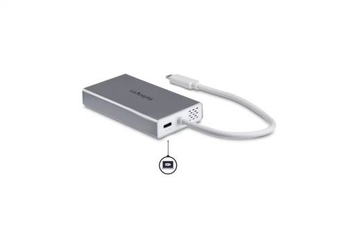 This sleek USB-C Multiport Adapter with HDMI combines the capability of three single-function adapters into a portable docking station for your laptop. You get the convenience of a USB-C to USB adapter, USB-C to Ethernet adapter, and USB-C 4K HDMI adapter all in one portable solution.And, with support for 60W USB Power Delivery 2.0, you can power both the adapter and charge your laptop at the same time.Create a Powerful Workstation.The versatile USB-C adapter lets you create a dual-monitor workstation virtually anywhere, providing 4K Ultra HD (3840 x 2160p) HDMI output with 30 Hz refresh rate and audio, two USB 3.0 ports, and a Gigabit Ethernet port, with support for USB Power Delivery 2.0.The Gigabit Ethernet port with support for Wake-on-LAN (WOL), jumbo frames, VLAN tagging, and Energy-Efficient Ethernet, delivers a reliable wired network connection, ideal for areas with limited Wi-Fi access. Plus, with two additional USB 3.0 ports (USB Type-A) you can connect productivity devices like your mouse and/or flash drive.Designed for Easy Portability.Ideal for mobile use, the compact multiport adapter supports USB Power Delivery 2.0 (PD 2.0), so you can use your laptop’s USB-C power adapter to power both your laptop and the adapter. The adapter also features an integrated extended-length USB-C cable, for added flexibility in connecting to your laptop, which means one less cable to carry with you.The StarTech.com Advantage for Docking StationsMaximum compatibility - StarTech.com has a docking station to fit every operating system, laptop brand, and connectivity needGet more done faster - More ports and more displays Maximise end user connectivity and productivityQuick installation - eliminate deployment headaches that waste time and frustrate end usersIT Grade quality - trusted by IT pros around the world for our rigorous in-house product testing, robust compliance, and lifetime multilingual technical supportThe DKT30CHPDW is backed by a StarTech.com 3-year warranty and free lifetime technical support.Note: To ensure full adapter functionality, your laptop’s USB-C port must support USB Power Delivery and DP alt mode.