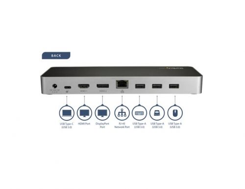 StarTech.com USB-C Dual 4K Monitor Docking Station with 60W Power Delivery