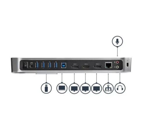 StarTech.com Triple Monitor USB 3.0 Docking Station Docking Stations 8STUSB3DOCKH2DP
