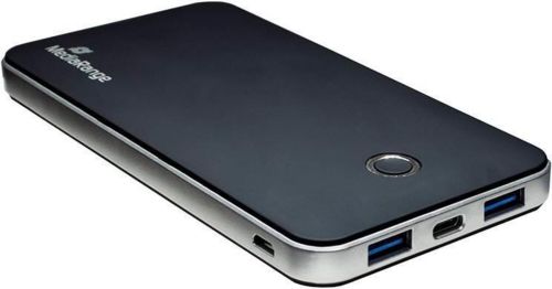 MediaRange Mobile Fast Charger Power Bank 10.000mAh 2x USB-A 1x USB-C Black/Silver MR753 ME61660 Buy online at Office 5Star or contact us Tel 01594 810081 for assistance