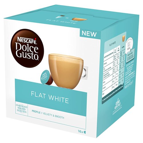 Nescafe Dolce Gusto Flat White Coffee 16 Capsules (Pack 3) - 12367386