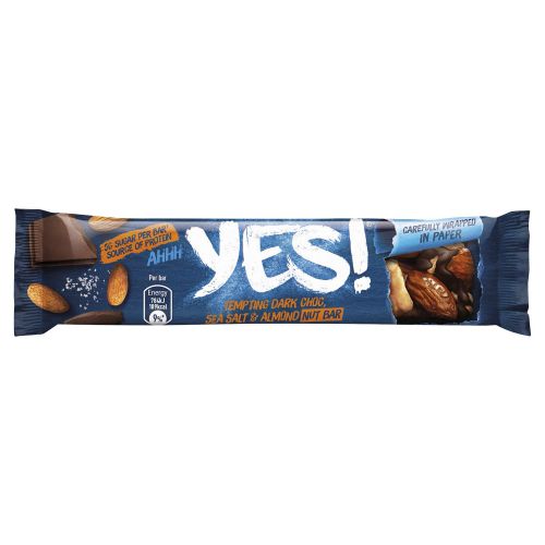 Yes Dark Choc Sea Salt and Almond Nut Bar 24x35g (Paper)