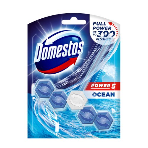 For an all in one toilet rim block, try Domestos Power 5, offering five key benefits in one block. Flush after flush, Power 5 Rim Block releases a rich foam, prevents limescale, removes dirt, and leaves the toilet bowl shiny, all while releasing a fresh and long-lasting fragrance in your bathroom.Maintaining the freshness and cleanliness of your toilet has never been easier thanks to Domestos Power 5 Rim Blocks.