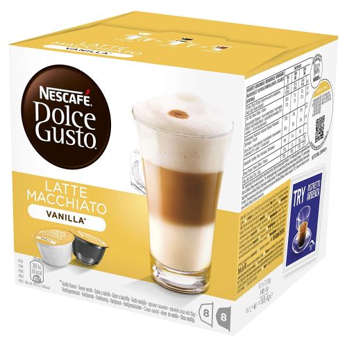 Nescafe Dolce Gusto Vanilla Latte Macchiato Coffee 16 Capsules (Pack 3)