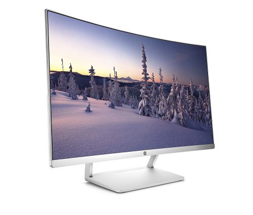 HP 27 HD Curved LED Display 27 Inch Display Silver/White Z4N74AA#ABU