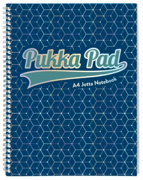 Pukka Pad Glee Jotta A4 Wirebound Card Cover Notebook Ruled 200 Pages Dark Blue (Pack 3)
