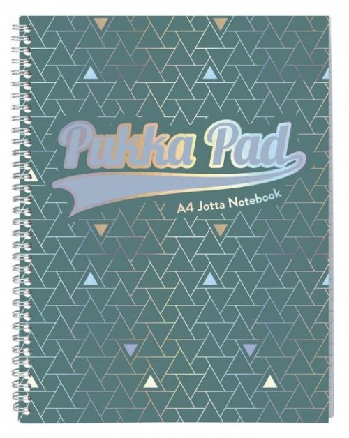 Pukka Pad Glee Jotta A4 Wirebound Card Cover Notebook Ruled 200 Pages Green (Pack 3)