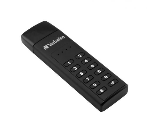 Ensure that confidential or sensitive data is kept safe and secure, even in the event of loss or theft. The Verbatim Keypad Secure is an innovative USB flash drive with AES 256-bit hardware encryption and an in-built keypad allowing for a 12-digit passcode. This added encryption does not compromise data transferral speed, with 160mb/s read speed and 130mb/s write speed. This USB 3.0 flash drive is PC and Mac compatible and has a storage capacity of 32GB.