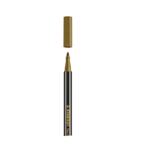 STABILO Pen 68 Metallic Fibre Tip Pen 1.4mm Line Metallic Gold/Silver (Pack 2) - B-53044-10