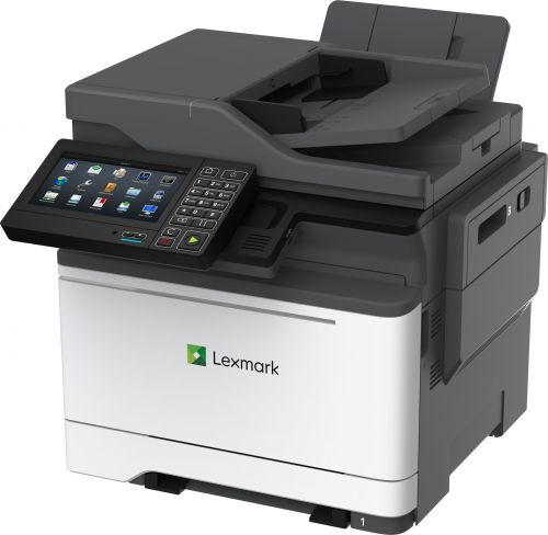 LEX42C7693 | The Lexmark CX625adhe helps to boost your productivity with the clarity and convenience of a 17.8 cm [7-inch] e-Task screen, standard OCR and enhanced accessibility features.Driven by a 1.2GHz quad-core processor and equipped with a single-pass, two-sided scanner, the CX625adhe prints up to 37 pages per minute* and can scan up to 94 images per minute. The standard hard drive adds OCR and other scanning enhancements, whilst its steel frame, long-life imaging system, ease of upgrades and robust paper feeding system provide lasting performance in any environment.