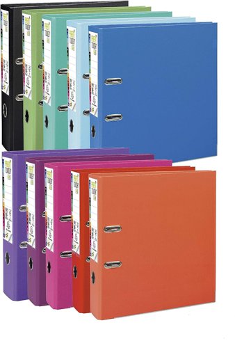 Exacompta PremTouch Polypropylene Lever Arch File A4 Maxi 80mm Spine Assorted Colours (Pack 10) - 53384E