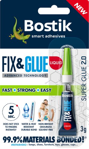 Bostik Fix and Glue Liquid 3g (Pack 6) - 30614760