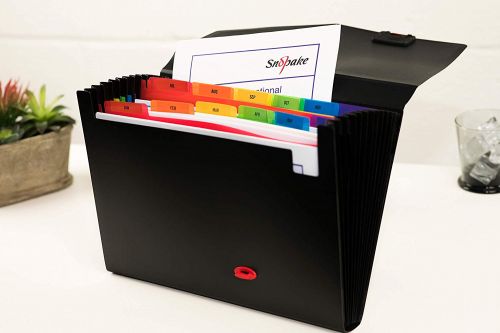 Snopake Rainbow and Black 13 Part Stepped Expanding File 15850