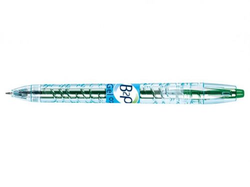 Pilot Begreen B2P Retractable Gel Rollerball Pen Recycled 0.7mm Tip 0.39mm Line Green (Pack 10)