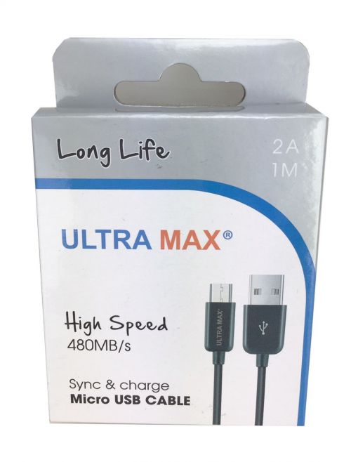 Android Power Lead Micro USB to USB Cable 1M CABUMXUSB-MUSB