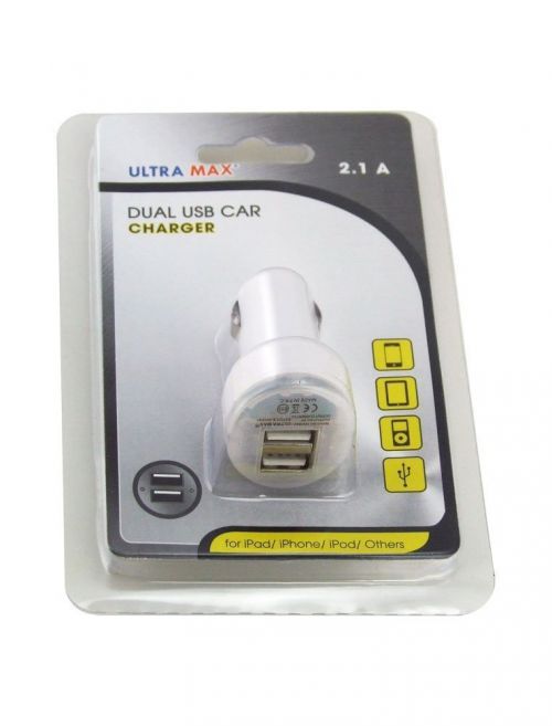 Car Charger 2.1A With Two USB Ports Ref ADPUMXC-2.1A