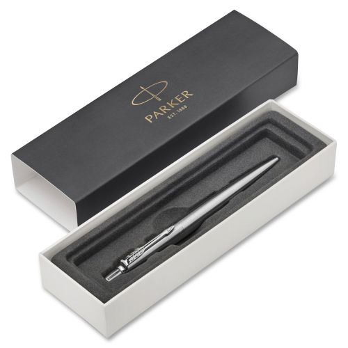 Parker Jotter Ballpoint Pen Steel Medium Blue Gift Box 1953170