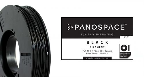 Panospace Filament PLA 1.75mm 326g Black PS-PLA175BLK0326 by Panospace, PAN00701