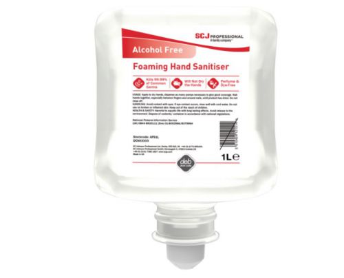 Deb Instantfoam Complete Alcohol Free Pure Hand Sanitiser 1L Cartridge