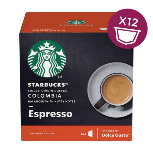 STARBUCKS by Nescafe Dolce Gusto Espresso Colombia Medium Roast Coffee 12 Capsules (Pack 3) - 12397720 78289NE Buy online at Office 5Star or contact us Tel 01594 810081 for assistance