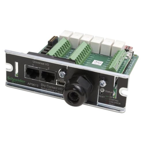 8APCAP9613 | UPS management SmartSlot Card with Dry Contact (relay) support to monitor external triggers and initiate actions on external devices.
