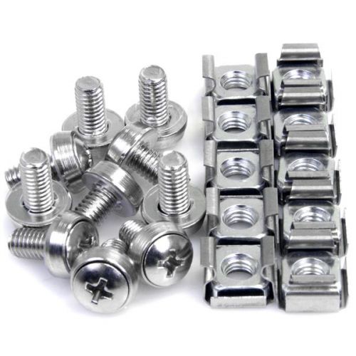 StarTech.com 50 Pkg M6 Mounting Screws and Cage Nuts 8STCABSCREWM6