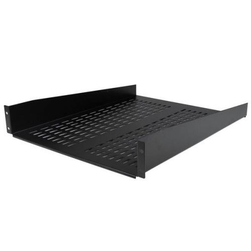 8ST10016529 | The CABSHELF22V 2U 22in Depth Vented Rack Mount Shelf lets you add a compact, 2U shelf to virtually any standard 19-inch server rack or cabinet with front mount options. This TAA compliant product adheres to the requirements of the US Federal Trade Agreements Act (TAA), allowing government GSA Schedule purchases.Our vented rack shelves improve air flow and help to lower temperatures in the rack. Constructed using SPCC commercial grade cold-rolled steel, this durable fixed rack shelf can hold up to 22kg (50lbs) of equipment - a perfect solution for storing small, non-rackmount equipment, tools, peripherals or accessories in your rack to keep them readily accessible.Backed by a StarTech.com Lifetime warranty.