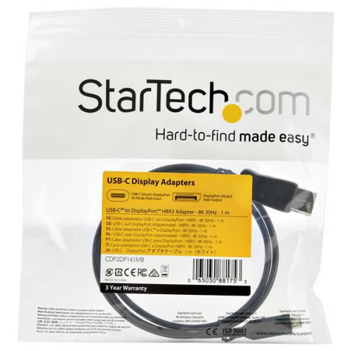StarTech.com 1m 8K 60Hz USBC to DP Adapter Cable AV Cables 8STCDP2DP141MB