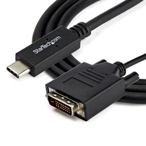 StarTech.com 1m USB C to DVI Adapter Cable Black AV Cables 8STCDP2DVIMM1MB