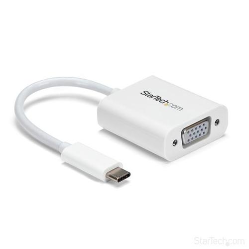 StarTech.com USB C to VGA Adapter White AV Cables 8STCDP2VGAW