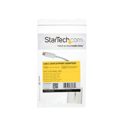 StarTech.com USB C to VGA Adapter White AV Cables 8STCDP2VGAW