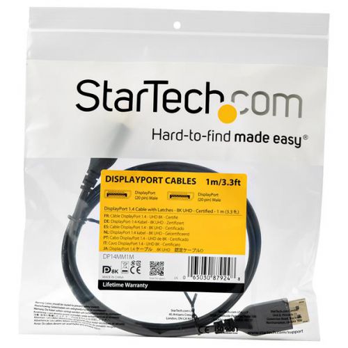 StarTech.com 1m DisplayPort 1.4 Cable Vesa 8K 60Hz AV Cables 8STDP14MM1M