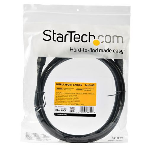 StarTech.com 3m Black DisplayPort 1.4 Cable