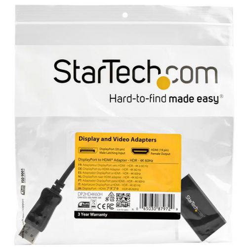 StarTech.com DisplayPort to HDMI Adapter with HDR 4K StarTech.com