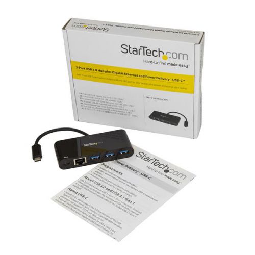 StarTech.com 3PT USB 3.0 C HUB PLUS GBE PD 2.0 USB Hubs 8STHB30C3AGEPD