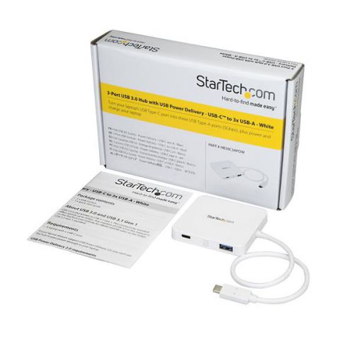 3 Port USB C Hub with PD C to 3xA USB3.0