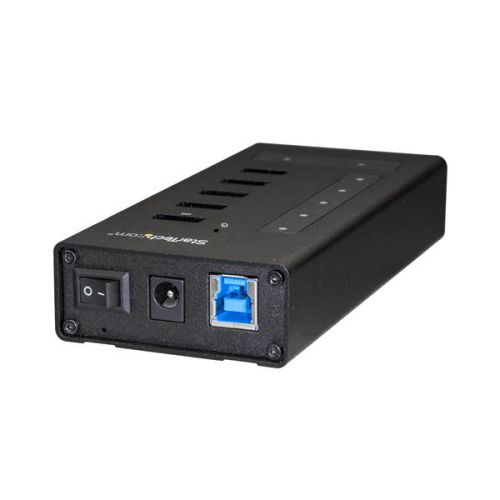 This USB-C™ hub turns your laptop or desktop USB Type-C™ port into four standard USB-A ports, one USB-A fast-charge port, and two USB-C ports. You can also extend the range of your USB devices by using this hub as a mid-point repeater.Connect more devices quickly and easilyThe 7-port hub is designed for easy port access when the hub is mounted or sitting on your desk. The hub ports are spaced with enough room between them to easily plug or unplug your USB devices, without having to disconnect other devices from neighbouring ports.With extra USB 3.0 ports, you can increase productivity and connect more devices to your computer, or simply avoid the hassle of swapping connected devices on your port-limited laptop. The hub lets you extend the life of your current USB 3.0 devices while also taking advantage of newer USB-C devices.It’s perfect for IT professionals or anyone who needs to plug and unplug their devices regularly.Enjoy mounted or desktop convenienceThis hub is the perfect accessory for a laptop or desktop workstation, with a rugged metal housing that can withstand the wear and tear of daily use.With the included wall-mount bracket, you can attach the hub to a surface such as a desktop or a wall, to best suit your needs.Charge-and-sync your mobile devicesWith the available fast-charge port, the hub helps to ensure that your tablet or smartphone are charged and ready to use when you need them. You can also sync and access your device while it's charging. The USB-A charge port supports USB Battery Charging Specification 1.2 and delivers up to 2.4 amps of power, so you can charge your mobile device faster than traditional USB ports allow.The HB30C5A2CST is backed by a 2-year StarTech.com warranty and free lifetime technical support.