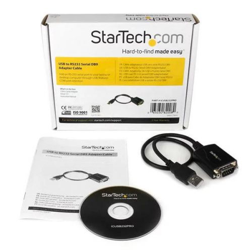 StarTech.com 1 ft USB to Serial DB9 Adapter Cable External Computer Cables 8STICUSB232PRO