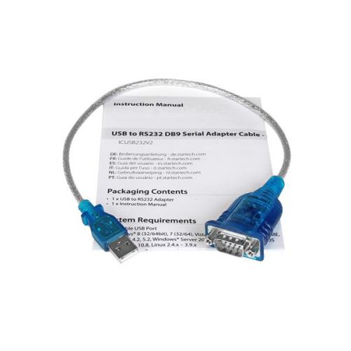 StarTech.com 1 PT USB to RS232 DB9 Serial Adapter MM External Computer Cables 8STICUSB232V2