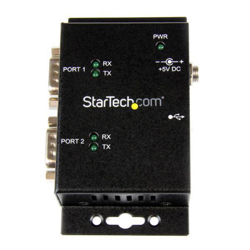 StarTech.com 2PT Ind Mount USB to Serial Adapter Hub External Computer Cables 8STICUSB2322I