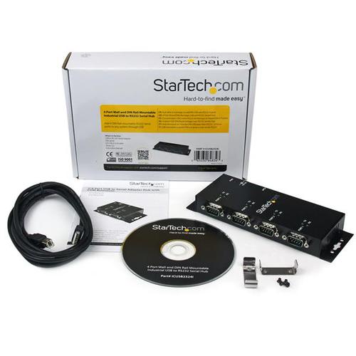 StarTech.com 4 Port USB to DB9 RS232 Serial Adapter External Computer Cables 8STICUSB2324I