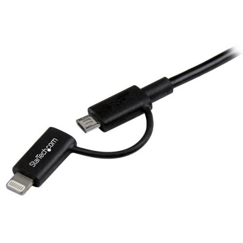 StarTech.com 1m Apple Lightning or Micro USB to USB External Computer Cables 8STLTUB1MBK