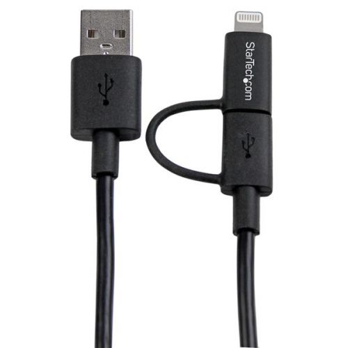 StarTech.com 1m Apple Lightning or Micro USB to USB External Computer Cables 8STLTUB1MBK