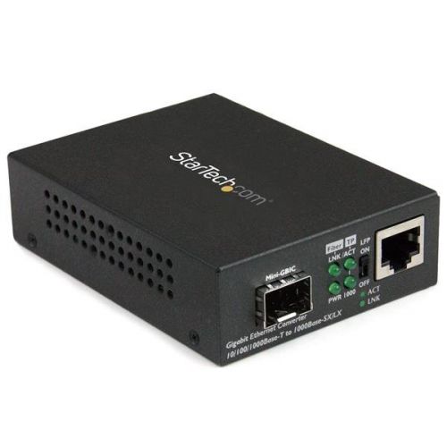 StarTech.com GbE Fiber Media Converter Open SFP Slot External Computer Cables 8STMCM1110SFP